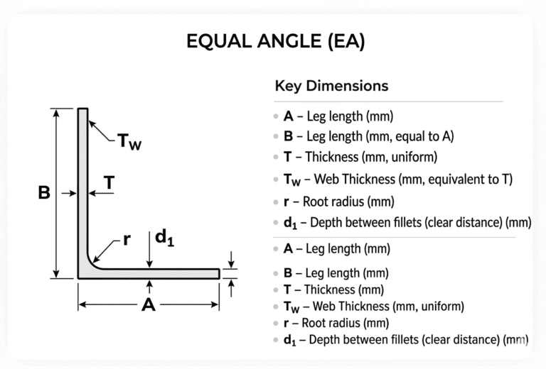 Equal Angles (EA) Melbourne | Steel Angle Sizes & Properties